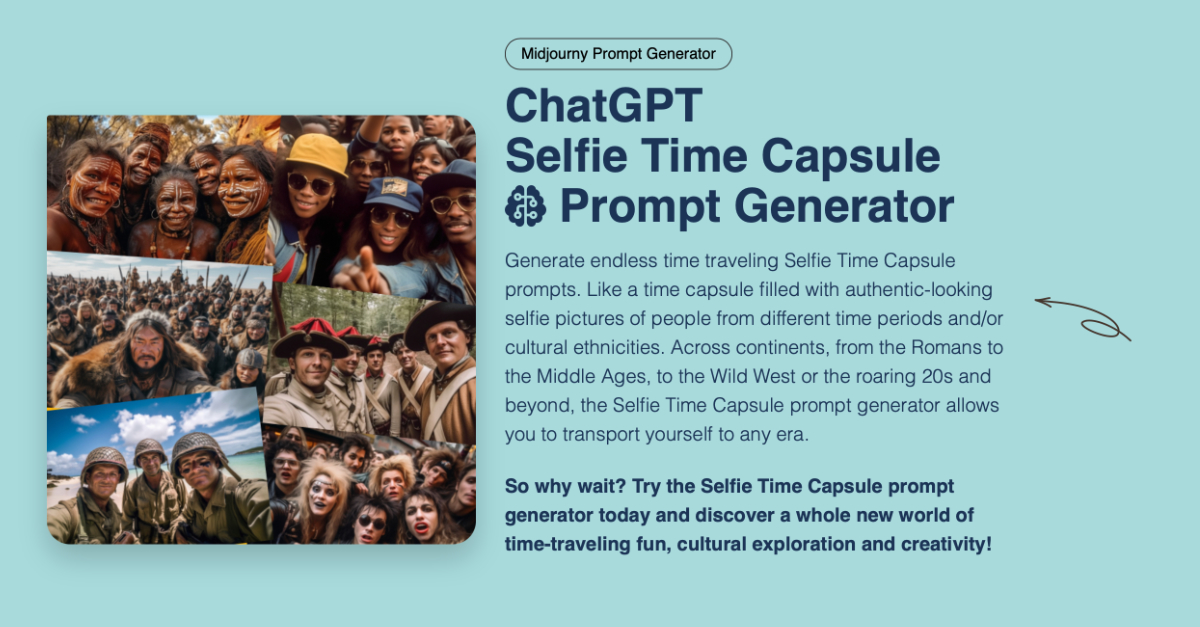 Selfie Time Capsule AI prompt generator AI Prompt Cards
